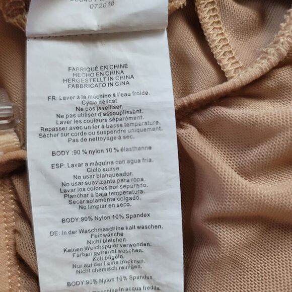 Revolution womens large leotard caramel brown shapewear sheer sleeveless - Picture 7 of 7